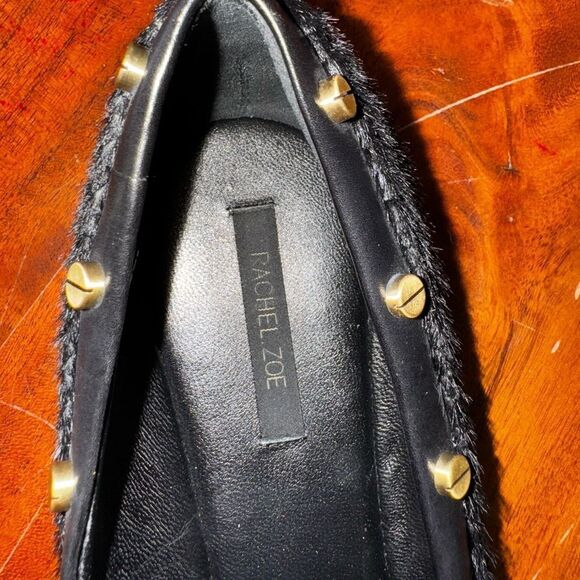 Rachael Zoe Black Snakeskin Studded Women's Flats sz 9 - Picture 4 of 7